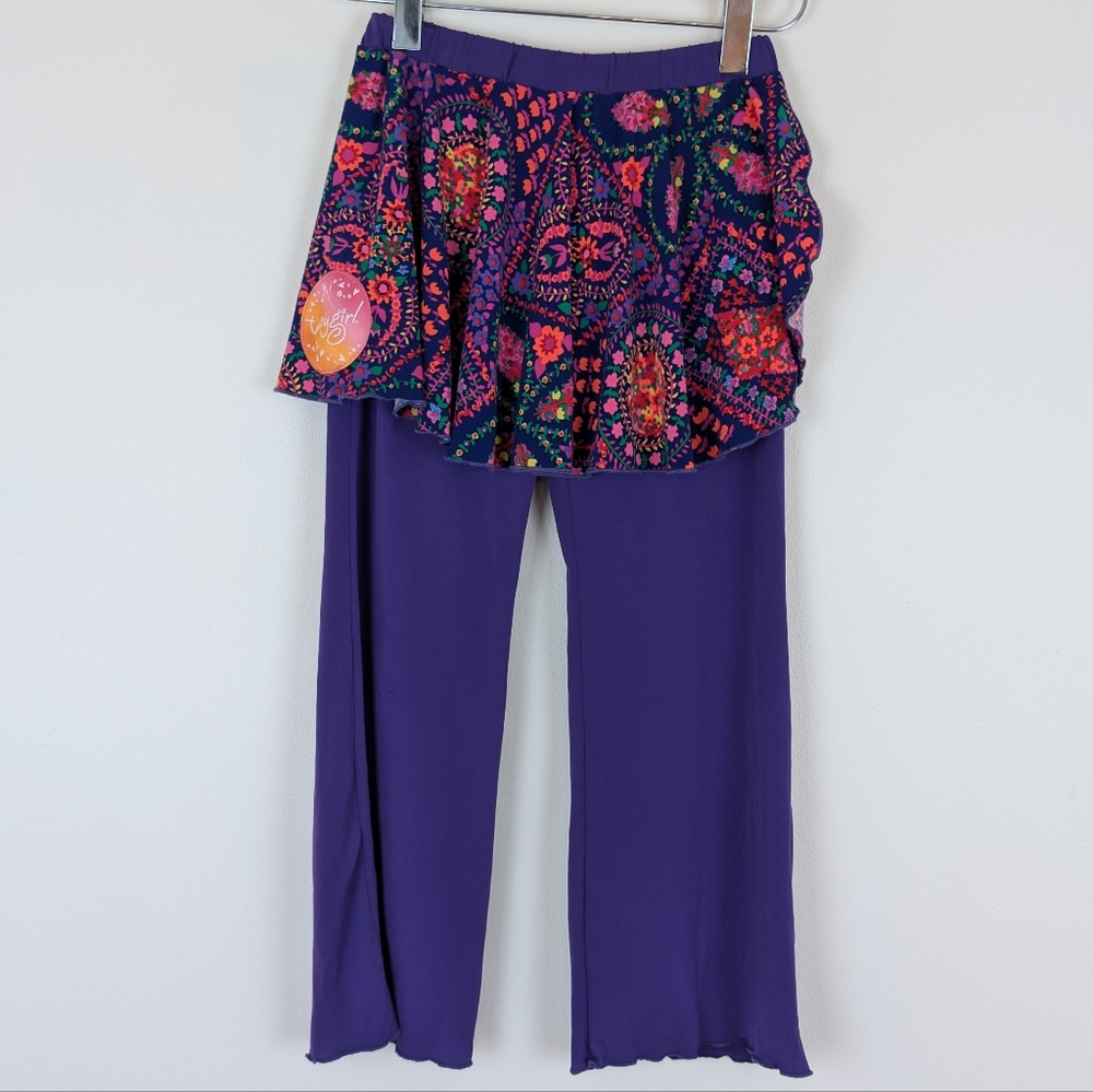 Twirly Girl Floral Print Pant/Skirt Combo